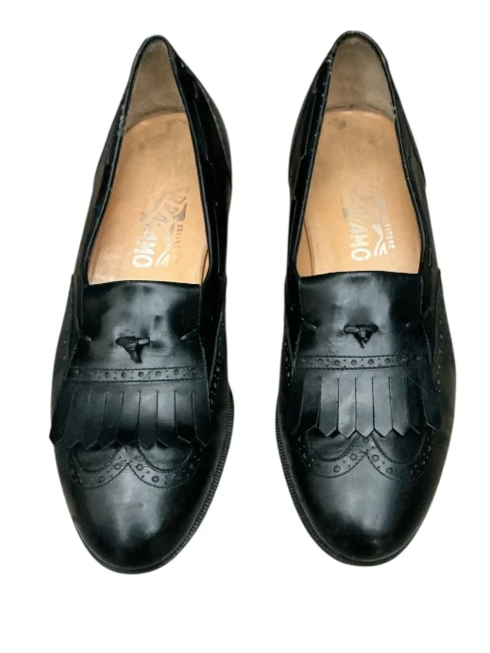 Authentic Salvatore Ferragamo men’s luxury designer vintage leather shoes sz 7